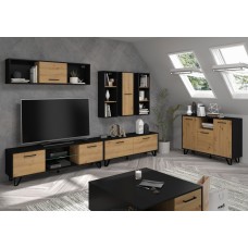 Mēbeļu komplekts BOSS 3, Melns/Ozols artisan